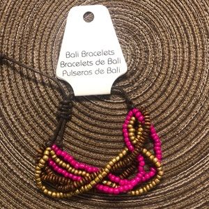 Bali Bracelet Brown, Gold and Pink